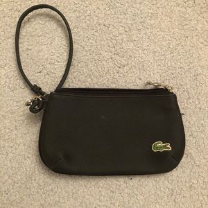 Black Lacoste wristlet
